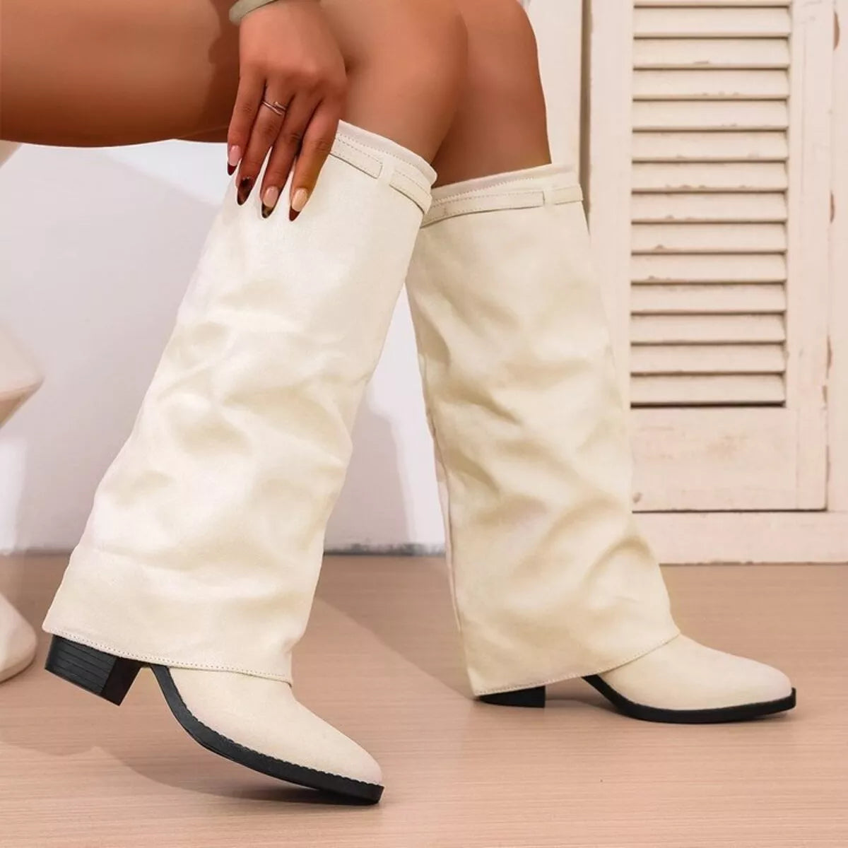 Image of Sloane | Women's Mid Calf Slouch Block Heel Boots