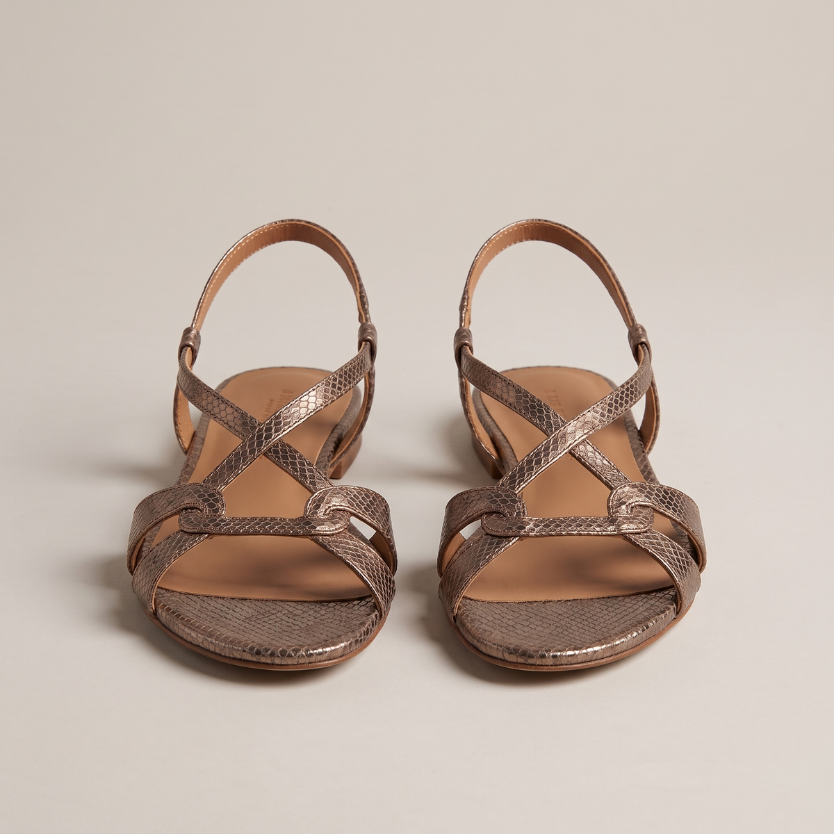 Snake-Effect Comfort Sandals