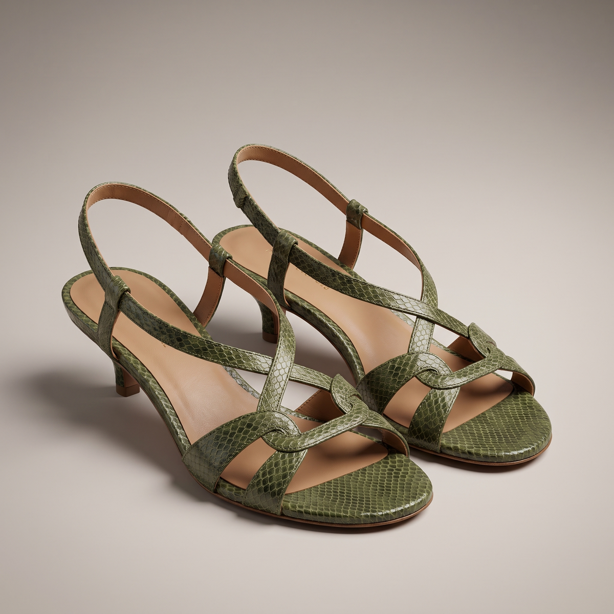Snake-Effect Comfort Sandals