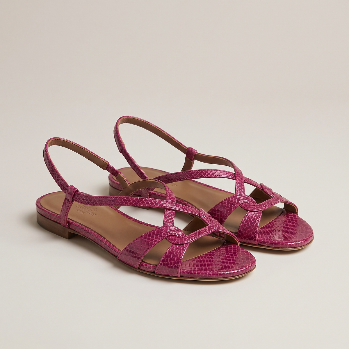 Snake-Effect Comfort Sandals