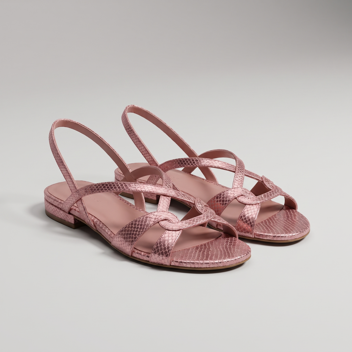 Snake-Effect Comfort Sandals