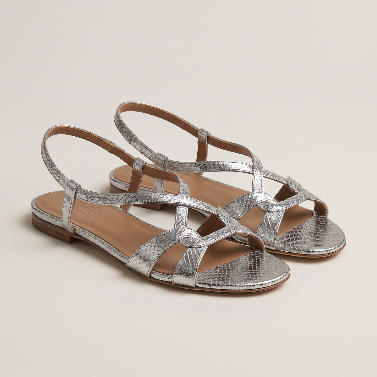 Snake-Effect Comfort Sandals