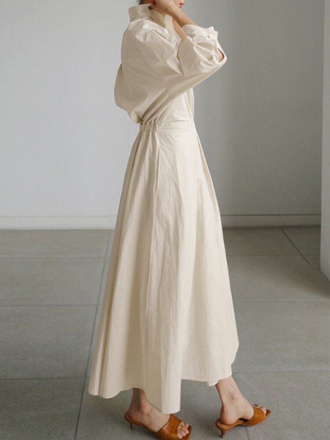 Image of Sofia | Women's Collared A-Line Midi Dress