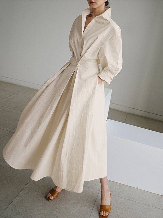 Image of Sofia | Women's Collared A-Line Midi Dress