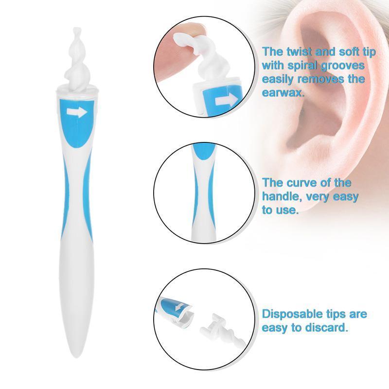 Spiral Ear Wax Remover Cleaner with 16 Tips