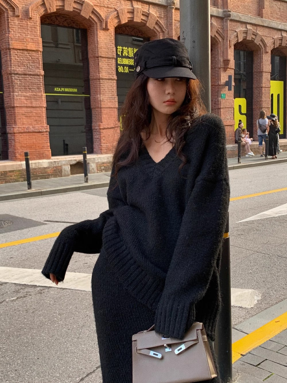 Image of Stephanie | Women's V-Neck Knit Sweater Set
