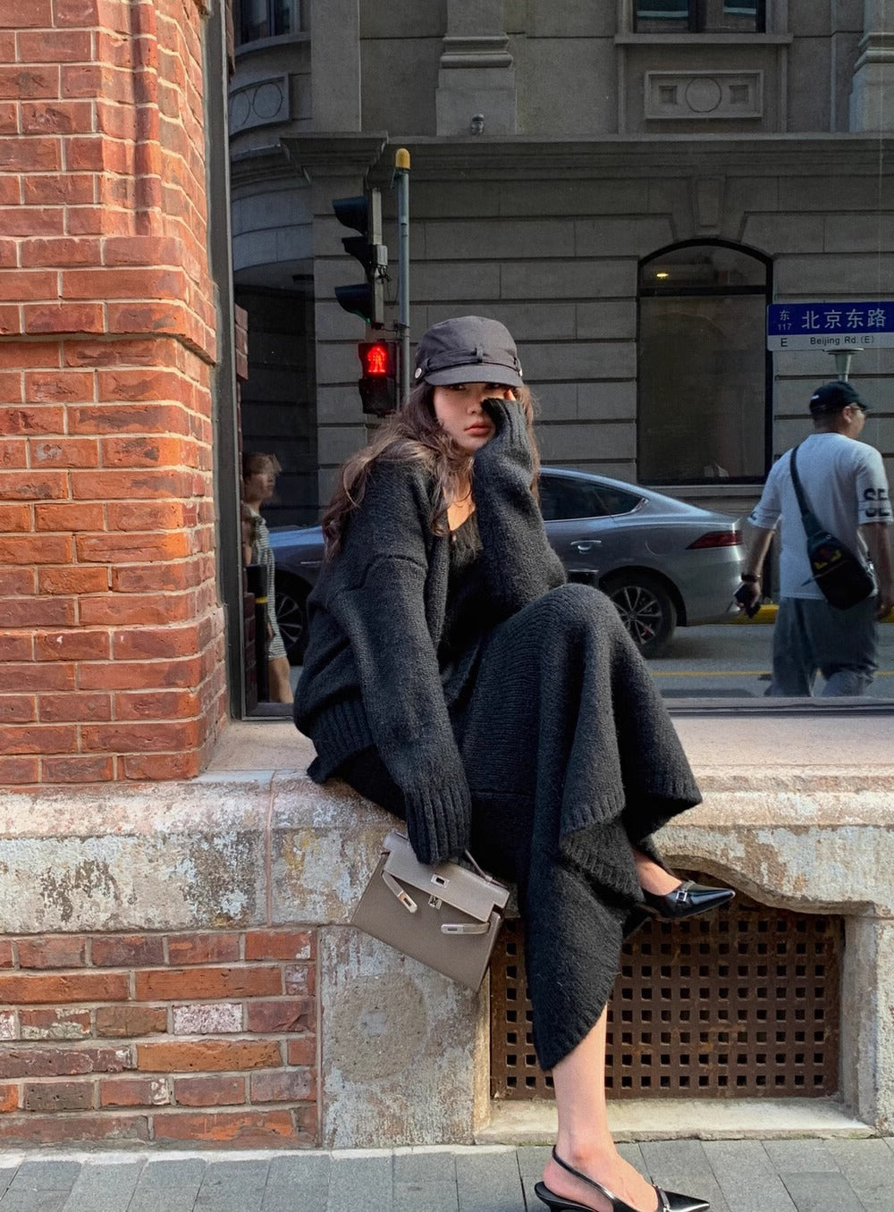 Image of Stephanie | Women's V-Neck Knit Sweater Set