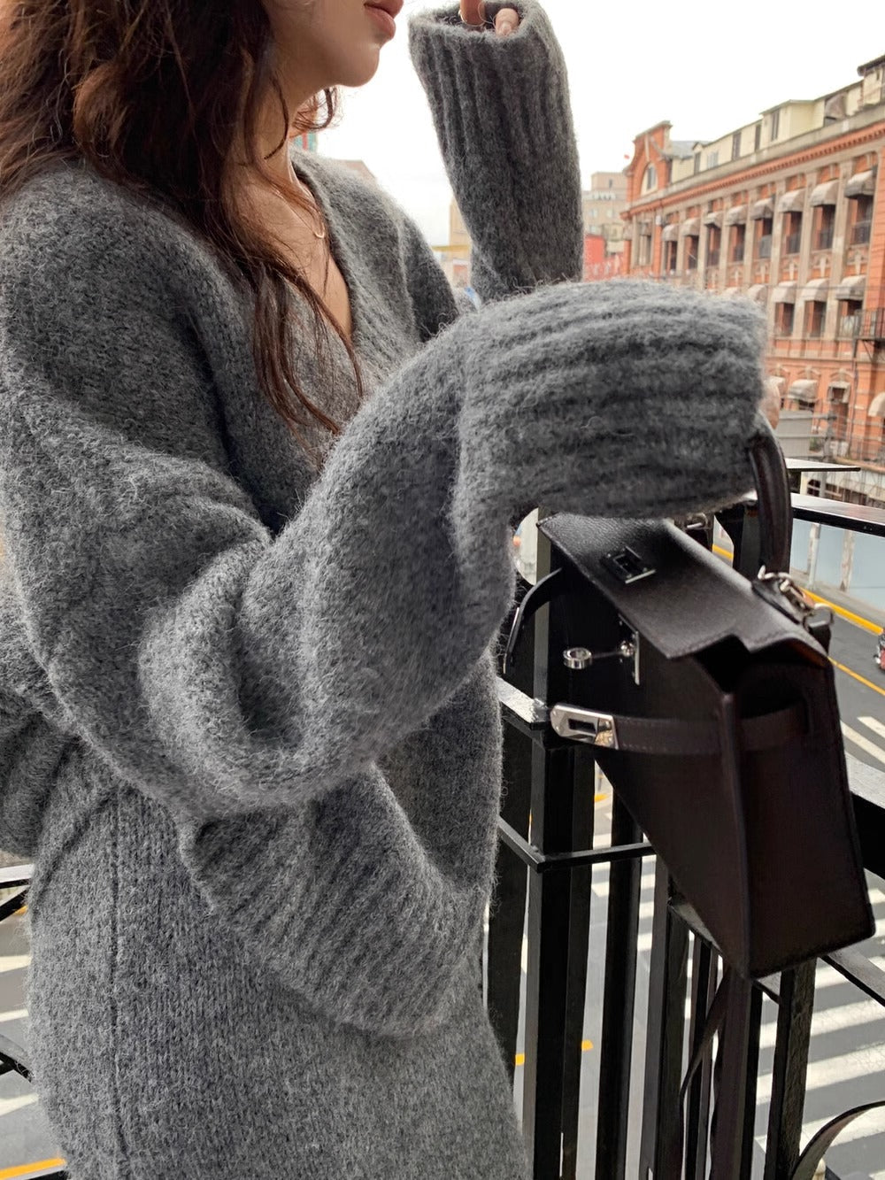 Image of Stephanie | Women's V-Neck Knit Sweater Set
