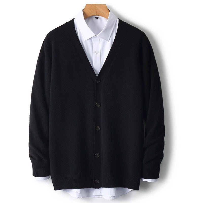 Image of Steven | Men's V-Neck Button-Front Cardigan