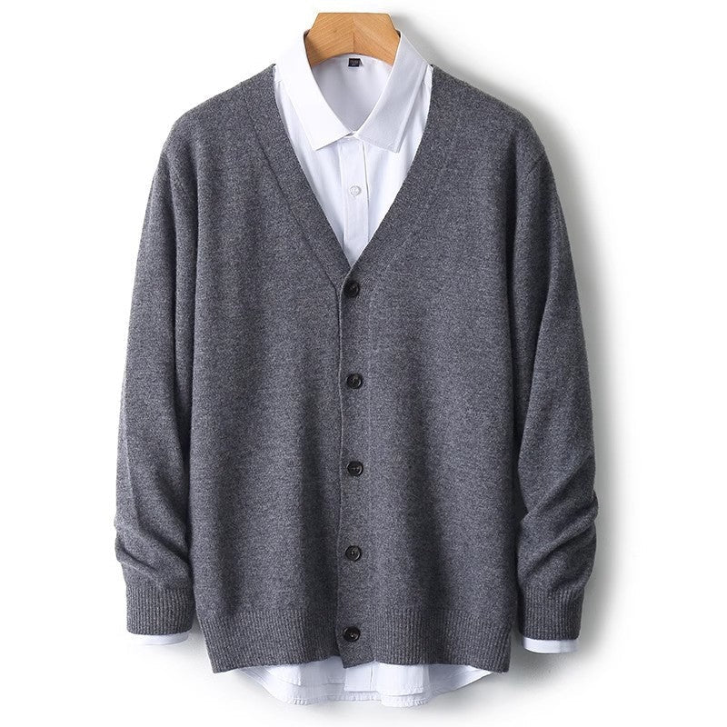 Image of Steven | Men's V-Neck Button-Front Cardigan