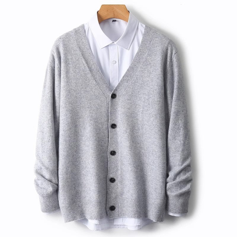 Image of Steven | Men's V-Neck Button-Front Cardigan