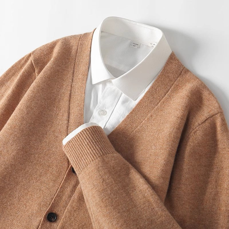 Image of Steven | Men's V-Neck Button-Front Cardigan