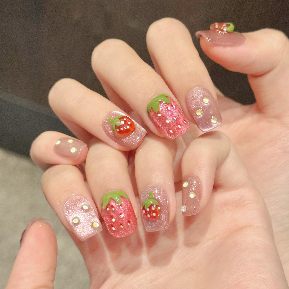 Strawberry-Themed Press-On Nail Set
