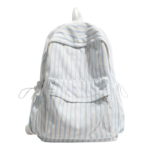 Striped Backpack with Practical Side Pockets