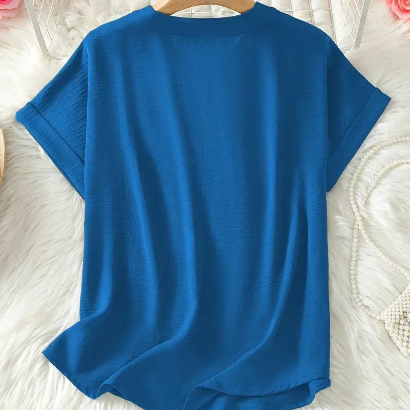 Stylish Mid Sleeve V-Neck Blouse