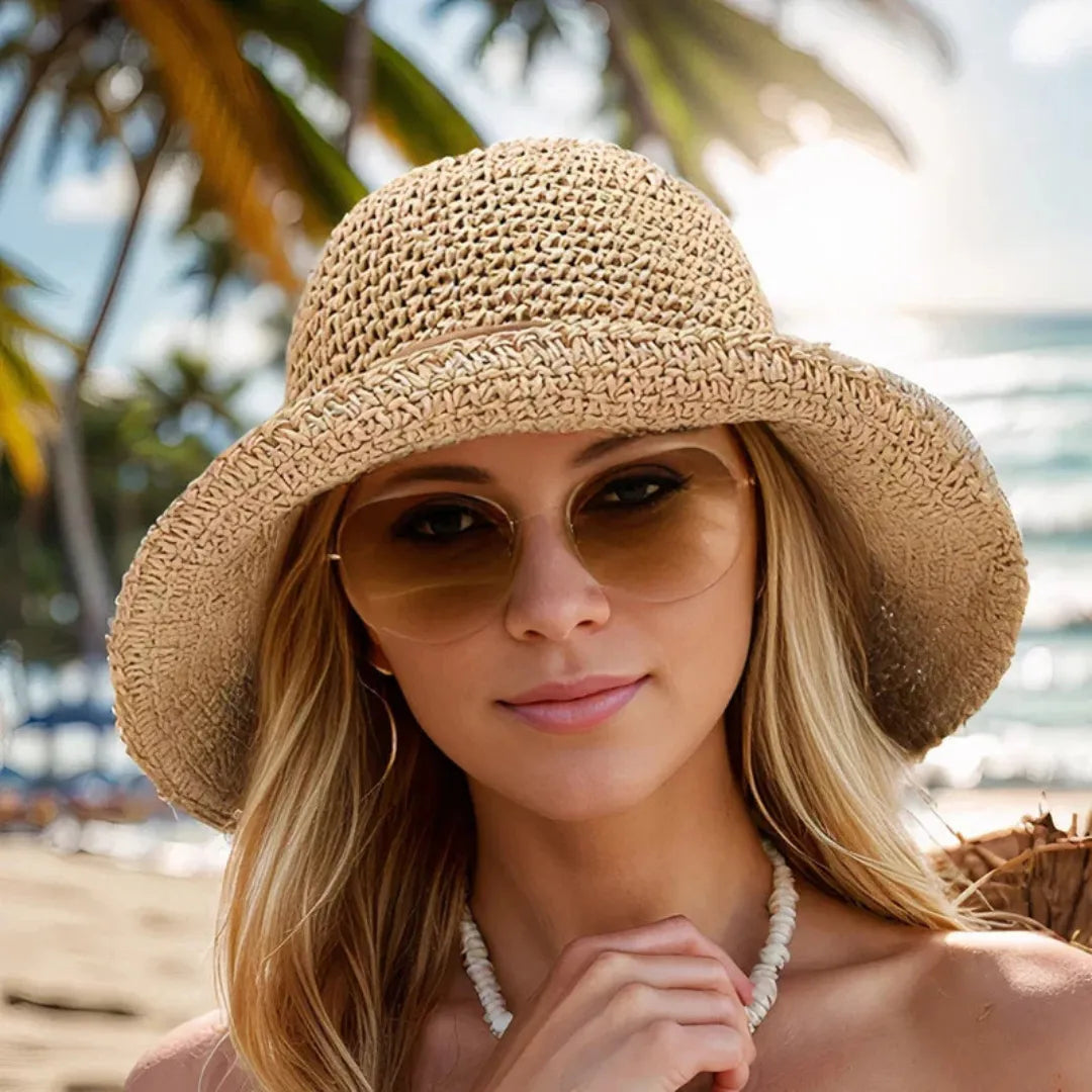 Summer Sun Hat - Foldable Wide-Brim Hat