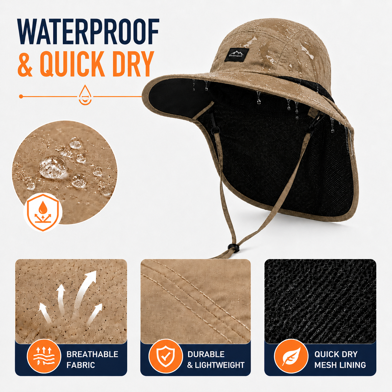 Sun Protection Hat with Neck Flap | UPF 50