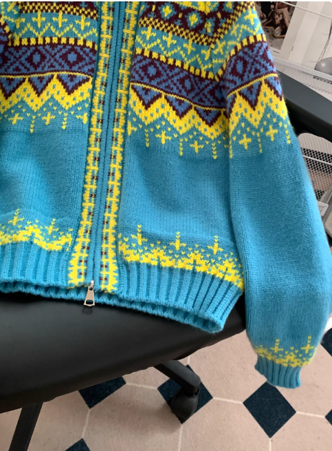 Image of Susan | Women's Zip-Up Fair Isle Cardigan