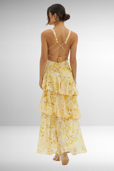 Image of Sylvia | Women's V-Neck Tiered Maxi Dress