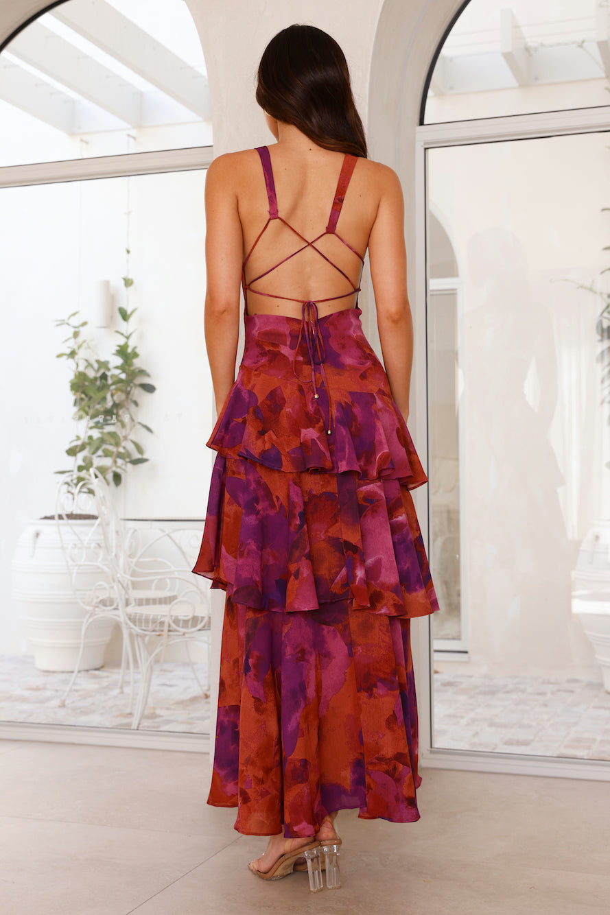 Image of Sylvia | Women's V-Neck Tiered Maxi Dress