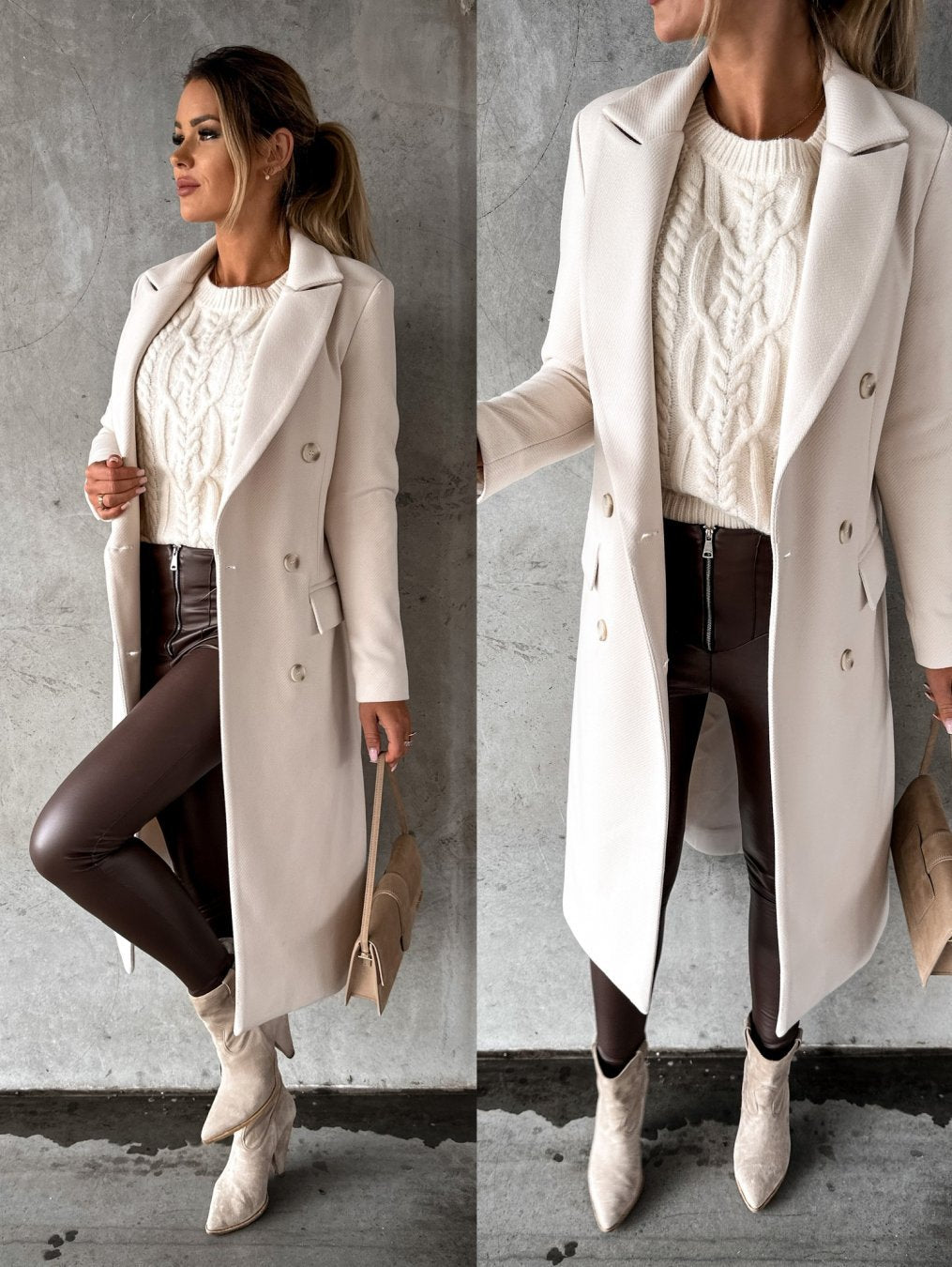 Image of Tabitha | Women's Double-Breasted Long Coat