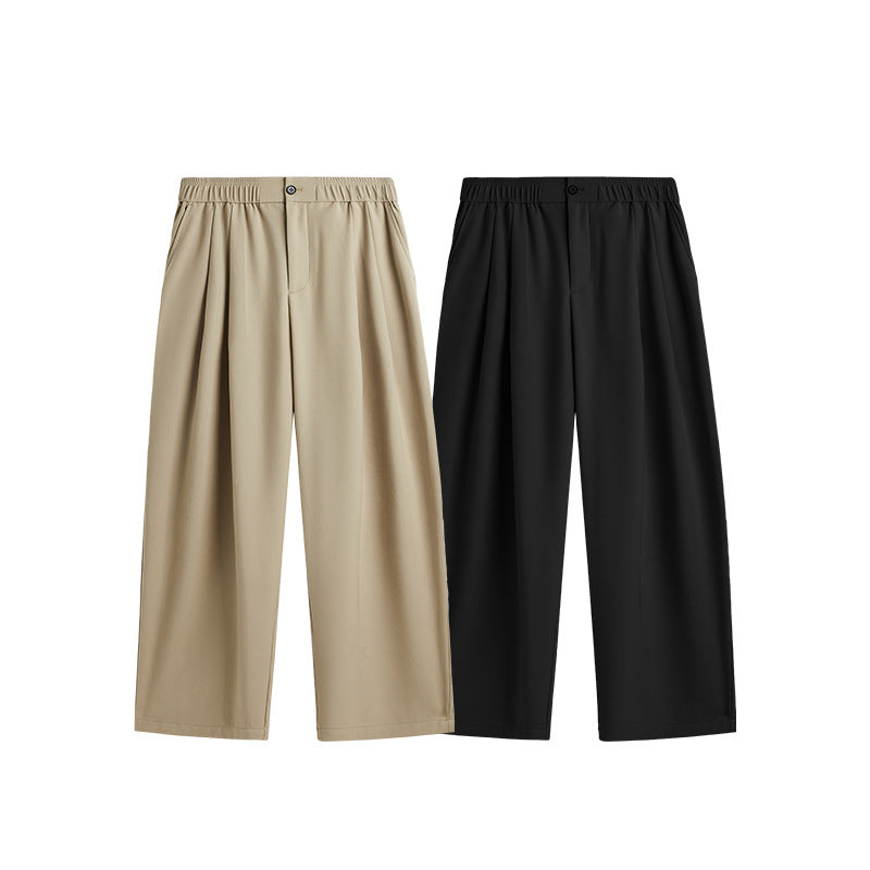 Image of Taylor | Men's Wide Leg Pleated Drawstring Trousers