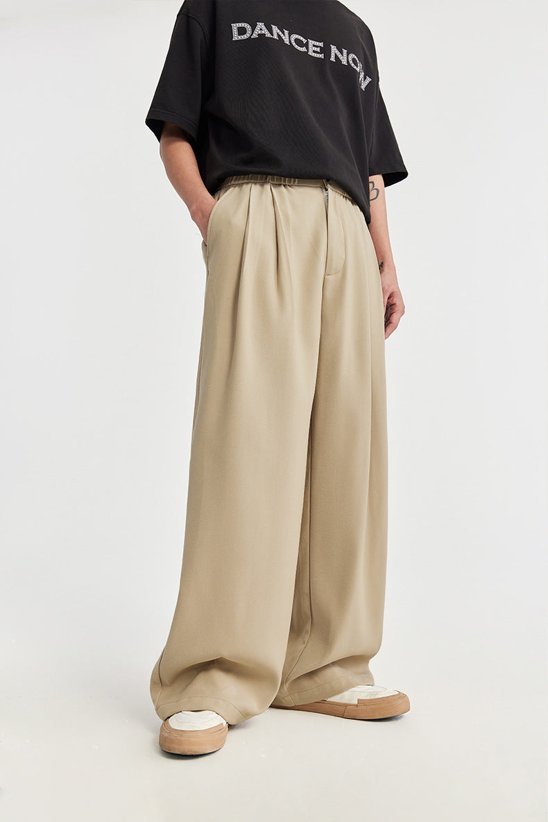 Image of Taylor | Men's Wide Leg Pleated Drawstring Trousers