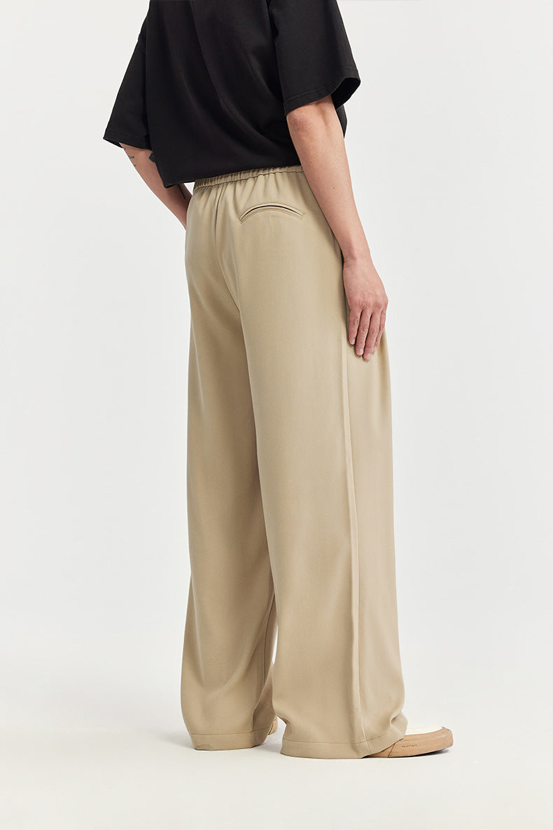 Image of Taylor | Men's Wide Leg Pleated Drawstring Trousers