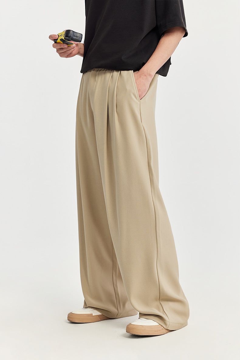Image of Taylor | Men's Wide Leg Pleated Drawstring Trousers
