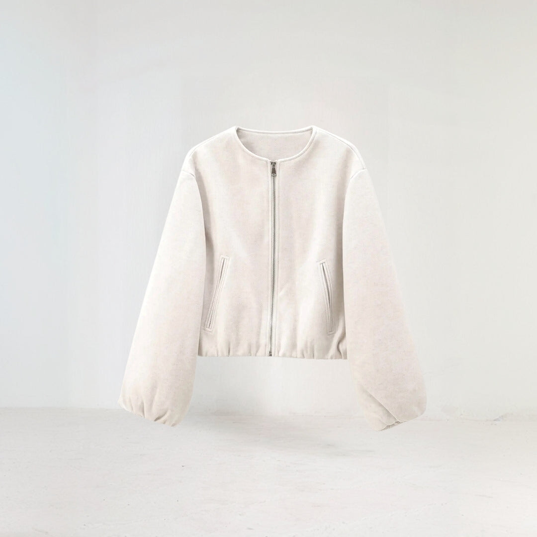 Image of Teresa | Women's Balloon Sleeve Zip-Up Bomber Jacket