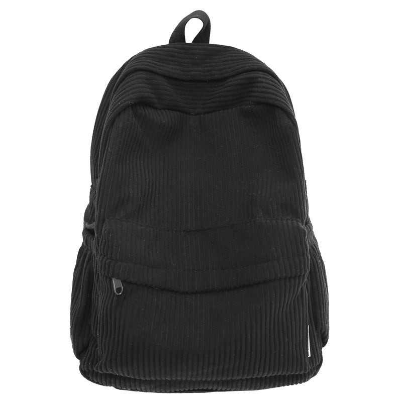 Textured Corduroy School Backpack