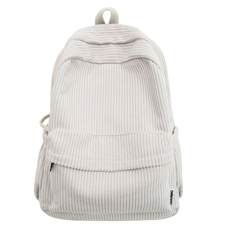 Textured Corduroy School Backpack