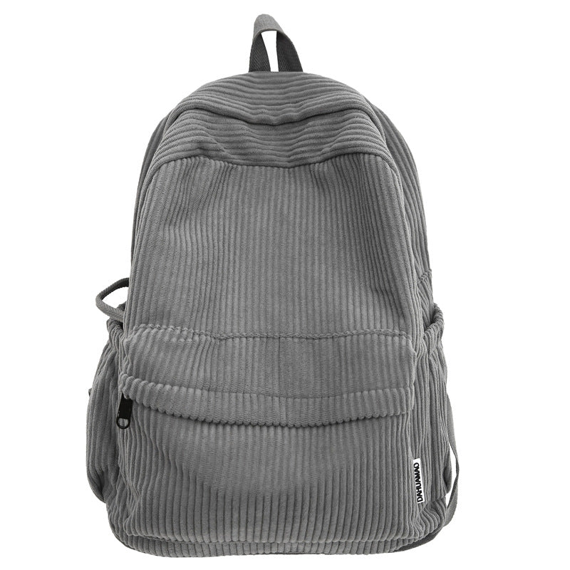 Textured Corduroy School Backpack