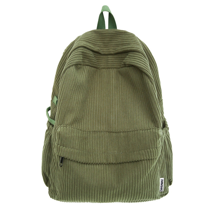 Textured Corduroy School Backpack