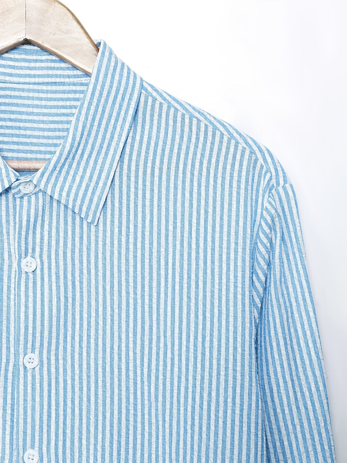 Textured Striped Long-Sleeve Shirt