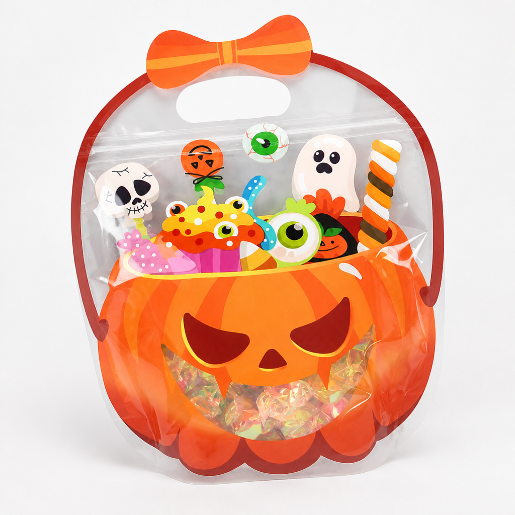Transparent Zippered Pumpkin Favor Bags (30-Pack)