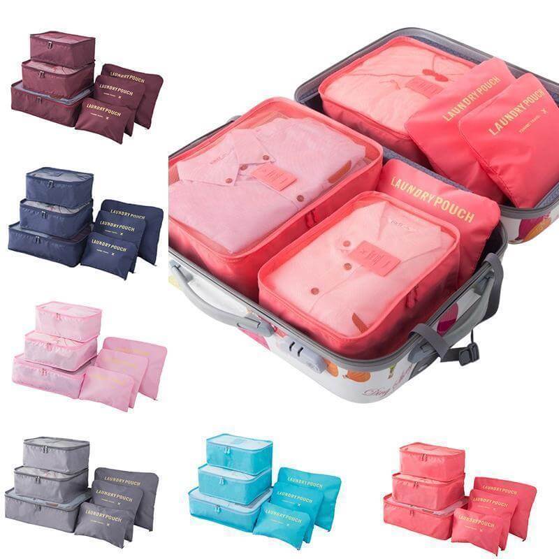 Travel Packing Cube Luggage Organiser Set (6-Piece)