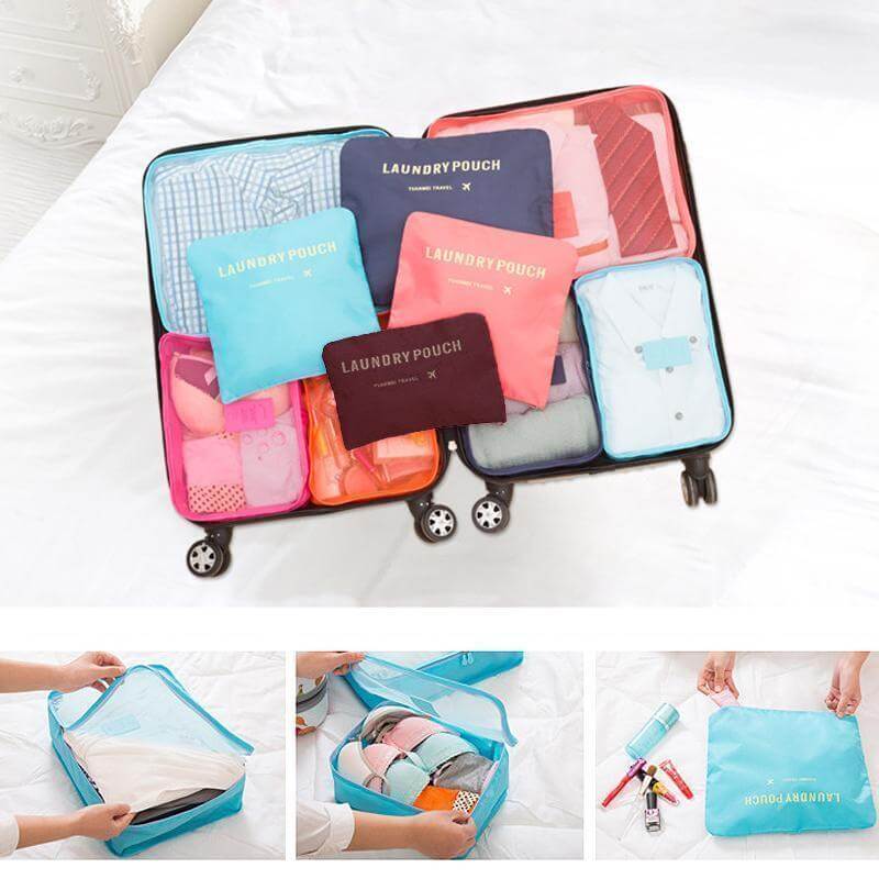 Travel Packing Cube Luggage Organiser Set (6-Piece)