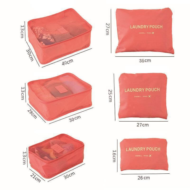 Travel Packing Cube Luggage Organiser Set (6-Piece)