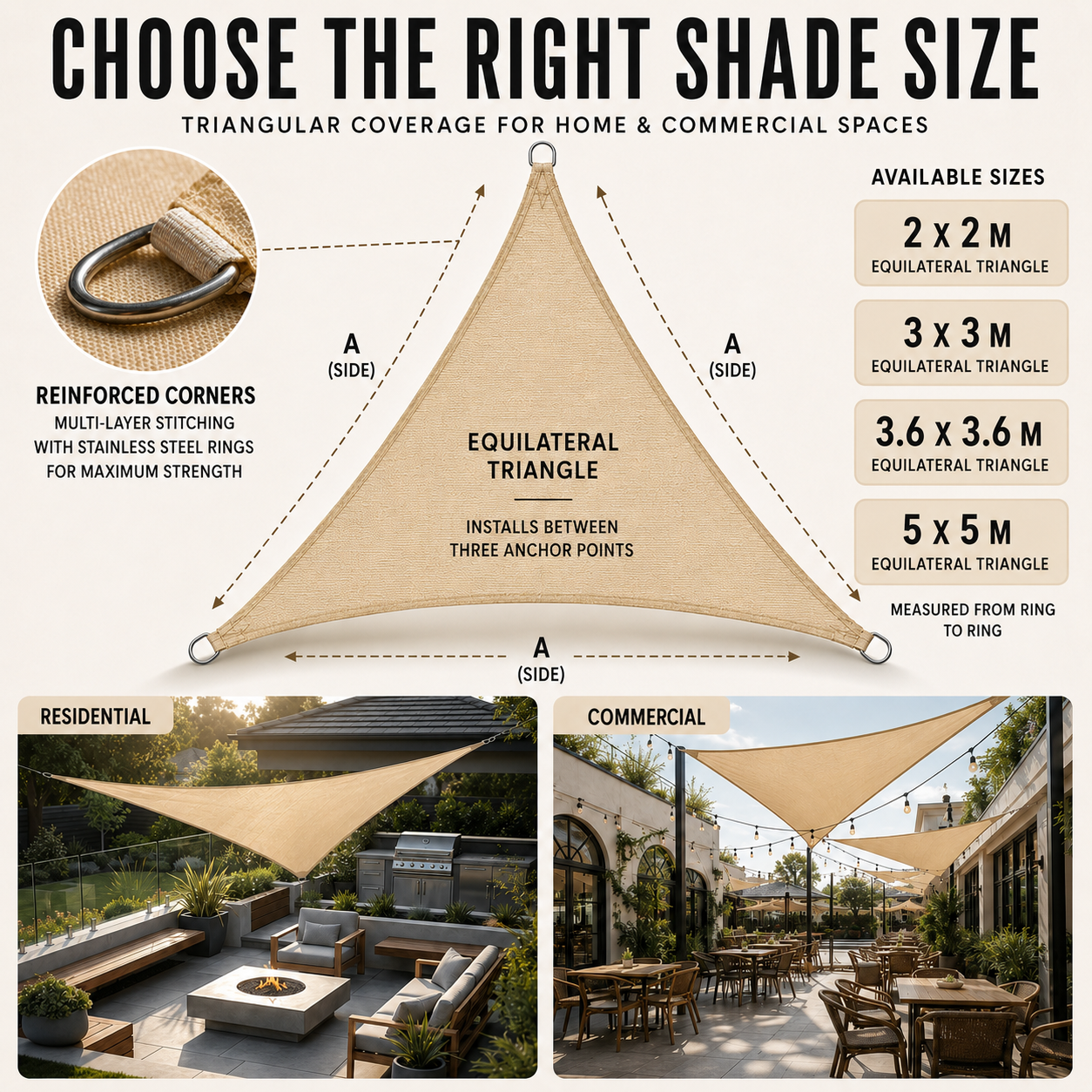 Triangular Sun Shade Sail