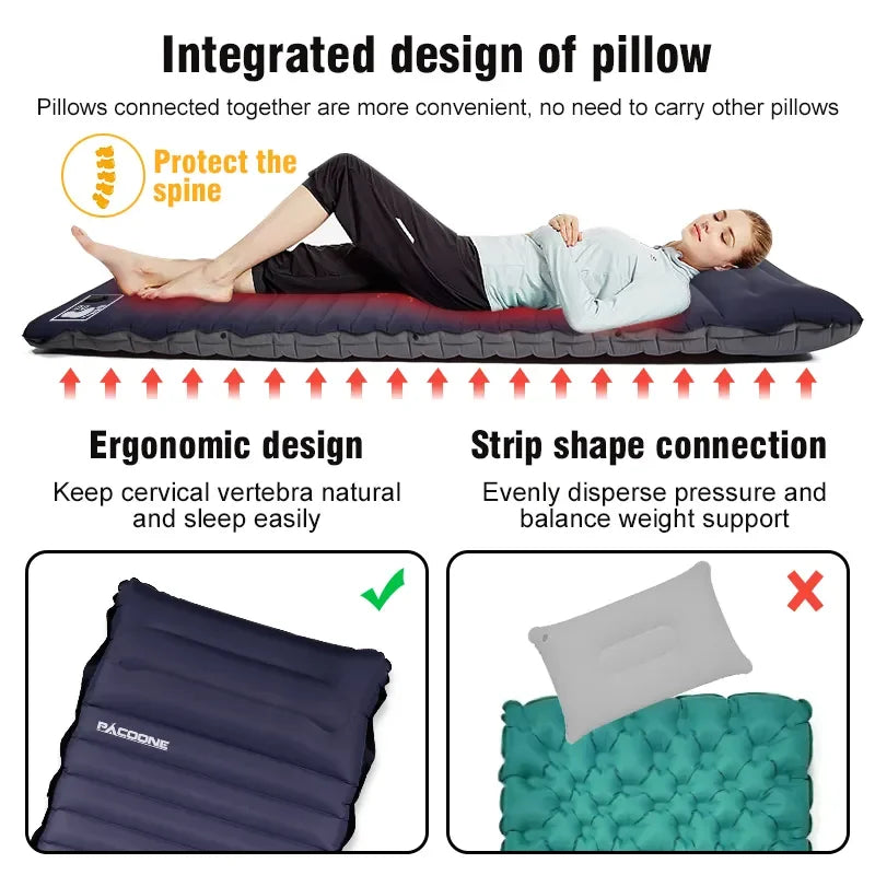 Ultralight Self-Inflating Camping Mattress with Built-In Pump