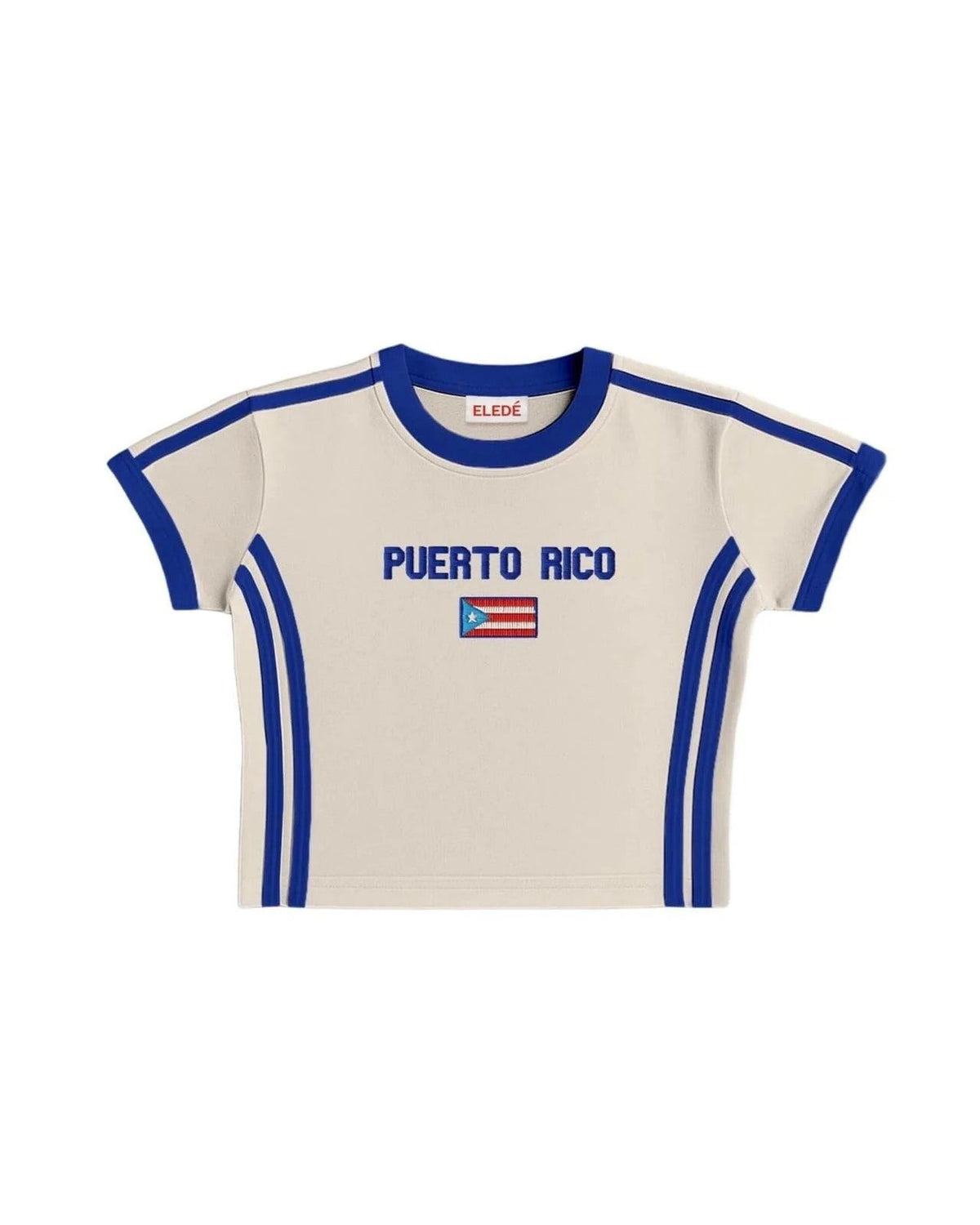Unisex Fitted Retro Sporty Short Sleeve T-Shirt with Flag Motif