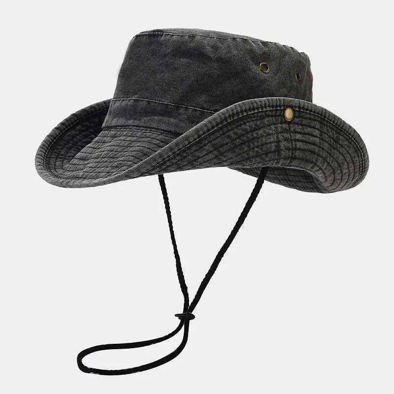 Unisex Flat-Top Solid Bucket Hat