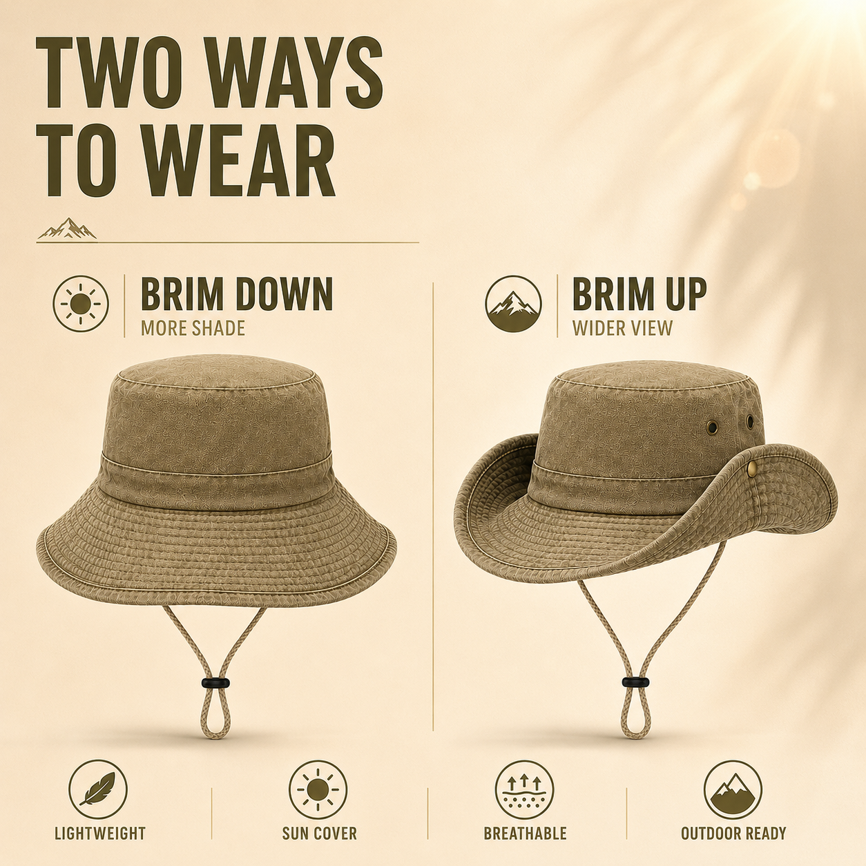 Unisex Flat-Top Solid Bucket Hat