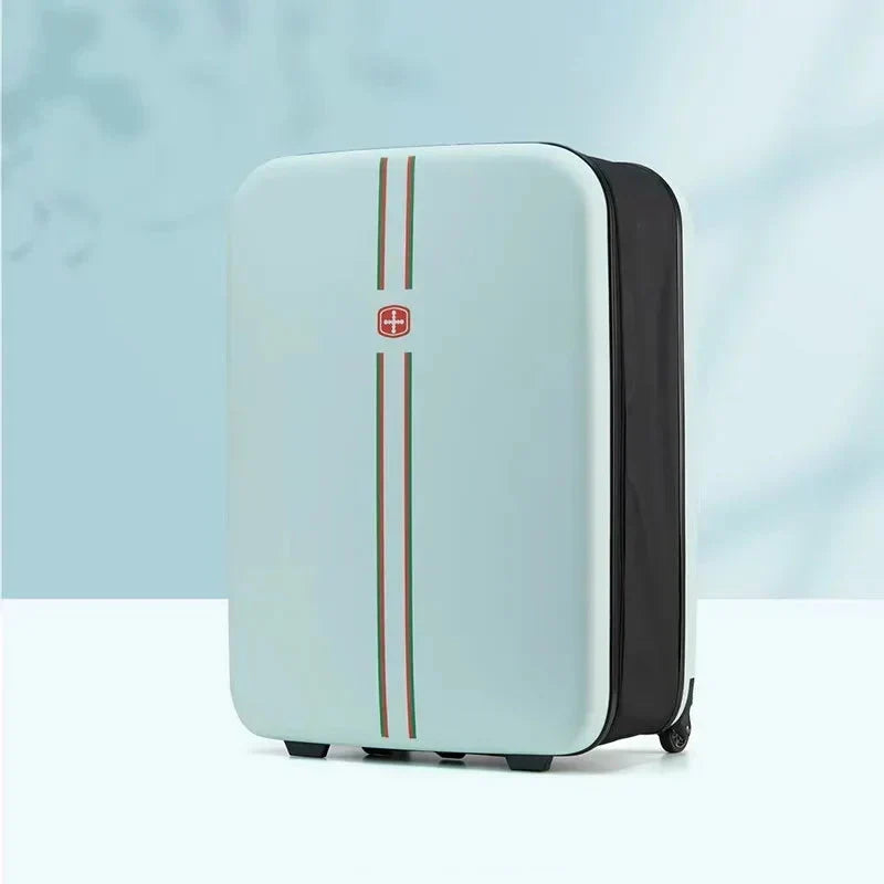 Unisex Foldable Hard Shell Rolling Suitcase