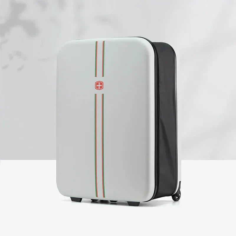 Unisex Foldable Hard Shell Rolling Suitcase