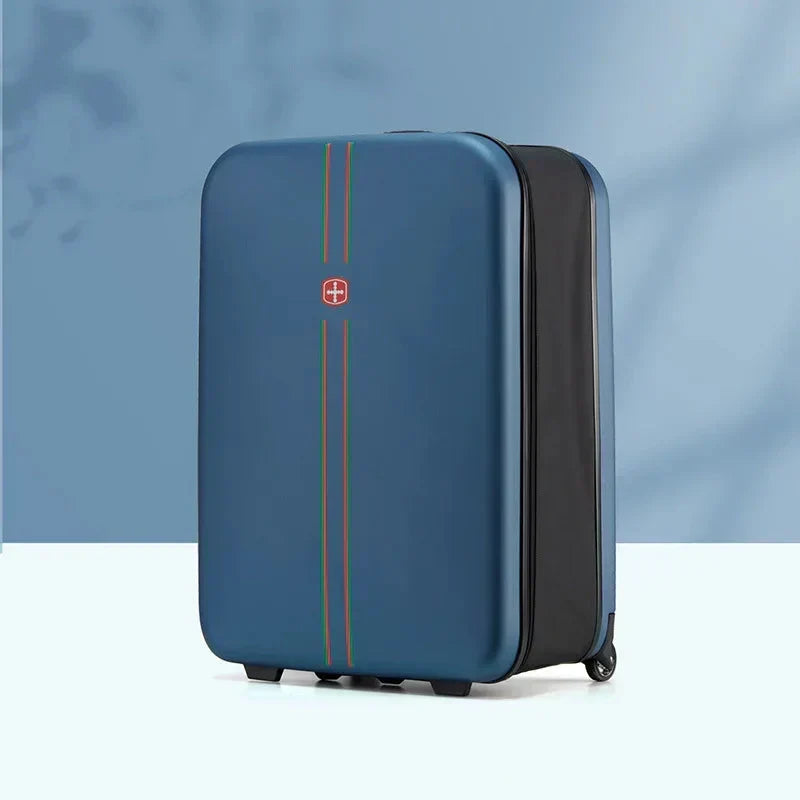 Unisex Foldable Hard Shell Rolling Suitcase