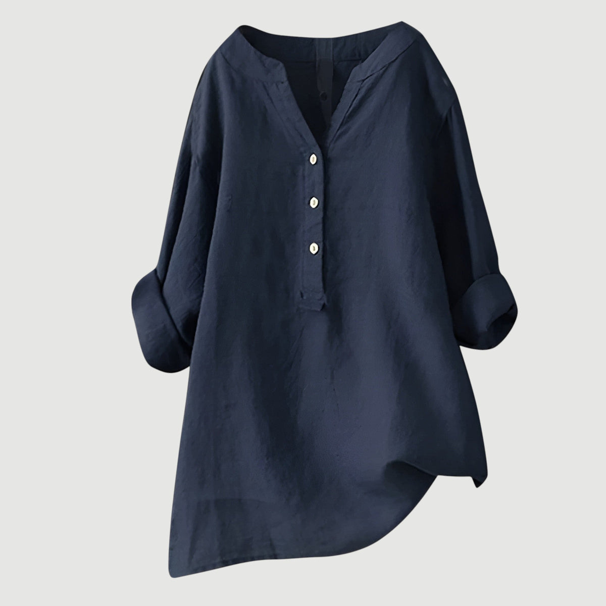 V-Neck Button-Down Shirt