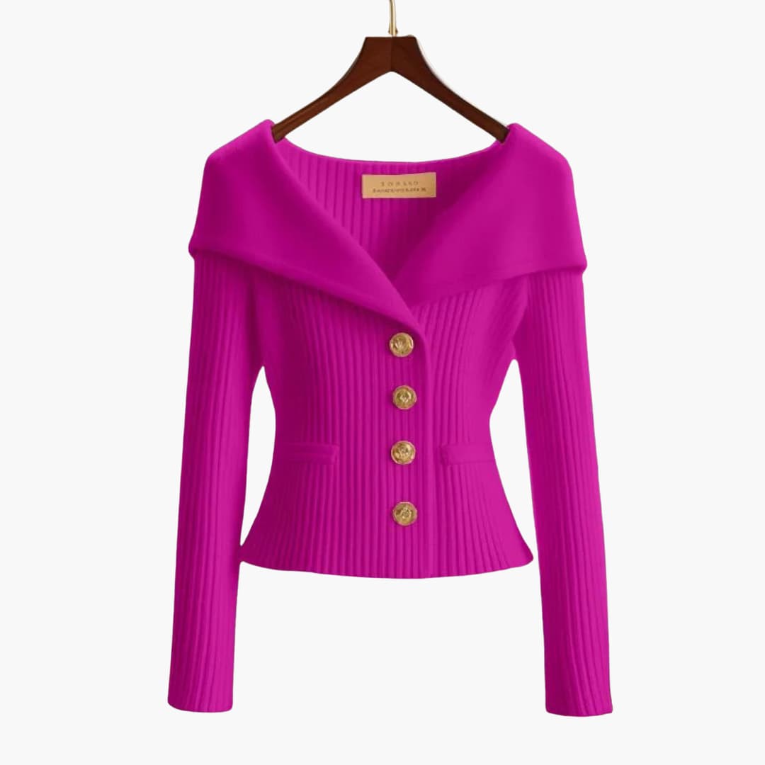 Image of Vanessa | Women's Ribbed Button-Front Cardigan