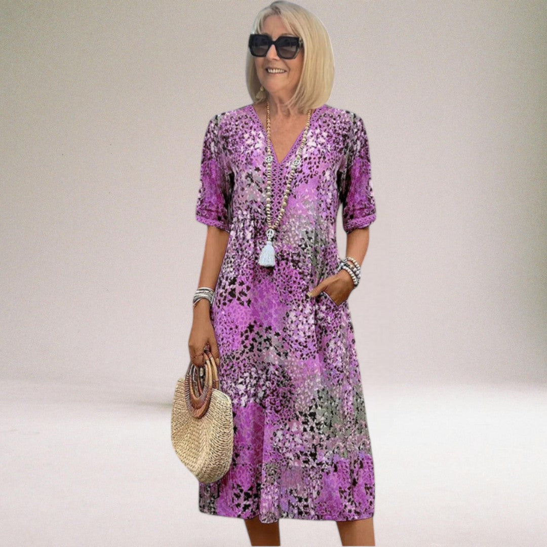 Image of Vanessa | Women's V-Neck Midi Dress